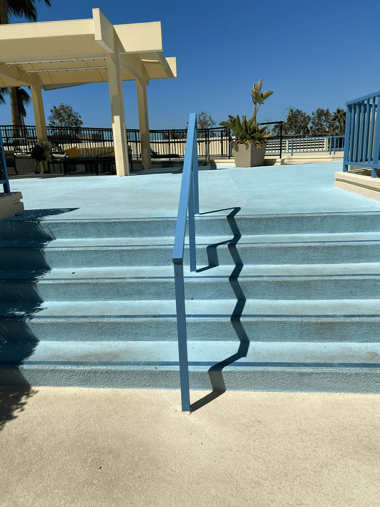 Pool Staircase - Before Staircase to pool before application